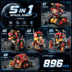5 en 1 Kit de Robótica STEM para Niños, Control Remoto y App, 896 Pcs