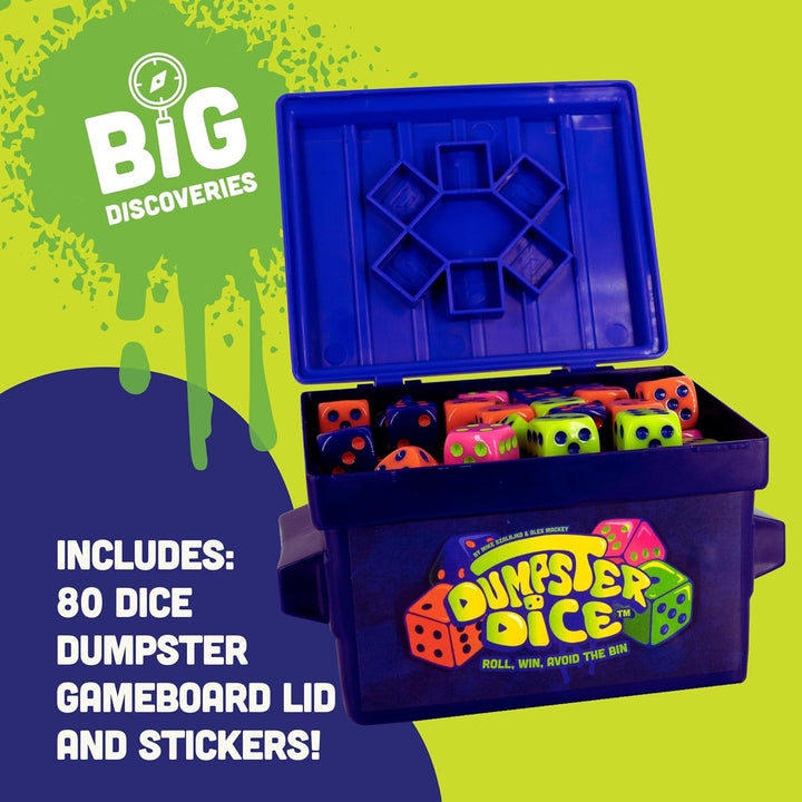 Big Discoveries Dumpster Dice Juego de dados familiares