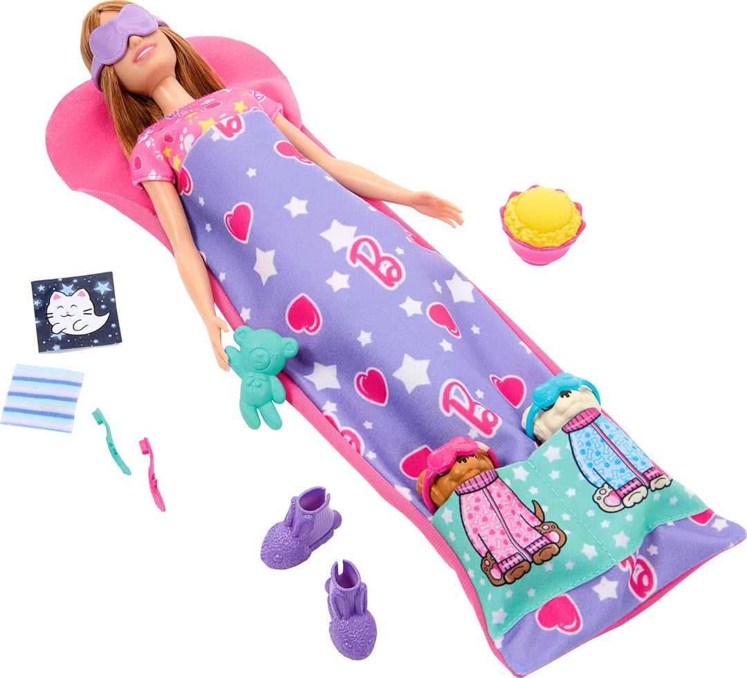 Barbie Muñeca y juego con 2 figuras de perro de juguete y más de 10...