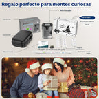 Microscopio digital infantil para ciencia: Kit STEM completo de juguete para edades 4-12