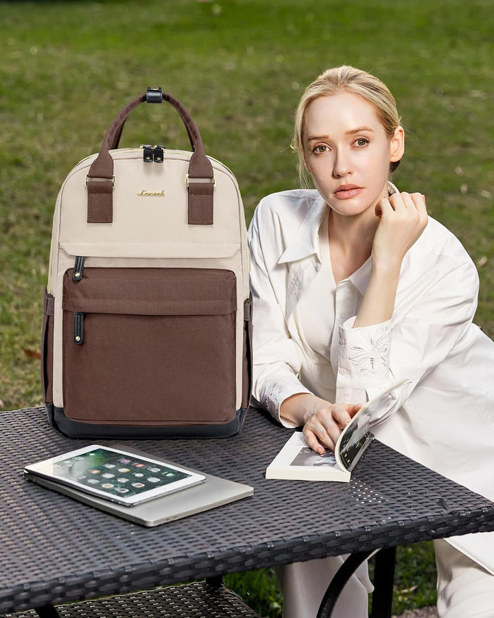 LOVEVOOK - Mochila para laptop de viaje para mujer, bolsa antirrobo...