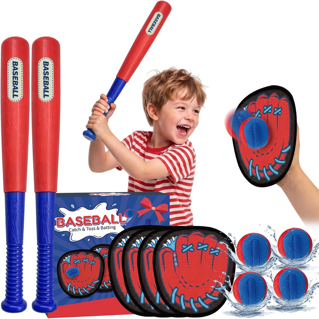 Juego de pelotas de béisbol para niños, 2 murciélagos, 4 guantes y 4