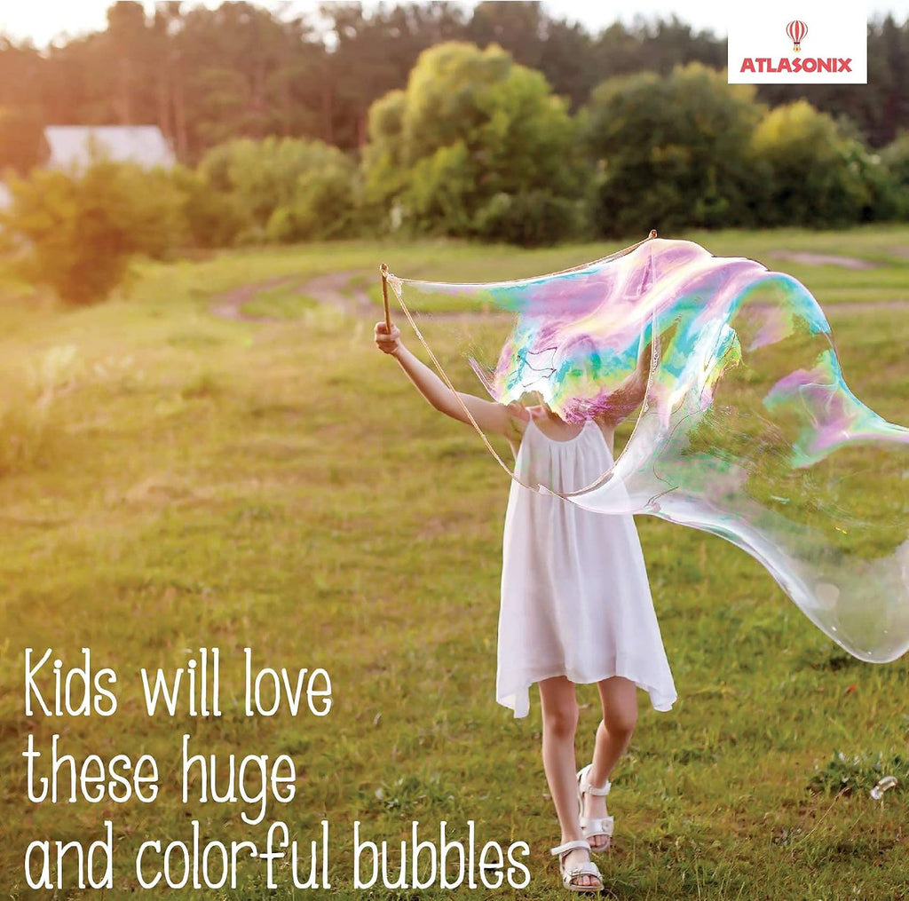 Ultimate Bubble Blast Kit - Juego de 11 varitas de burbujas gigantes y mezcla de polvo | Hace 7 galones de solución | Diversión de burbujas al aire libre para niños | Actividad de fiesta de verano |