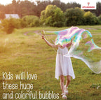 Ultimate Bubble Blast Kit - Juego de 11 varitas de burbujas gigantes y mezcla de polvo | Hace 7 galones de solución | Diversión de burbujas al aire libre para niños | Actividad de fiesta de verano |