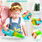 Set de limpieza para niños con aspiradora eléctrica, juguetes de limpieza de madera para niños pequeños