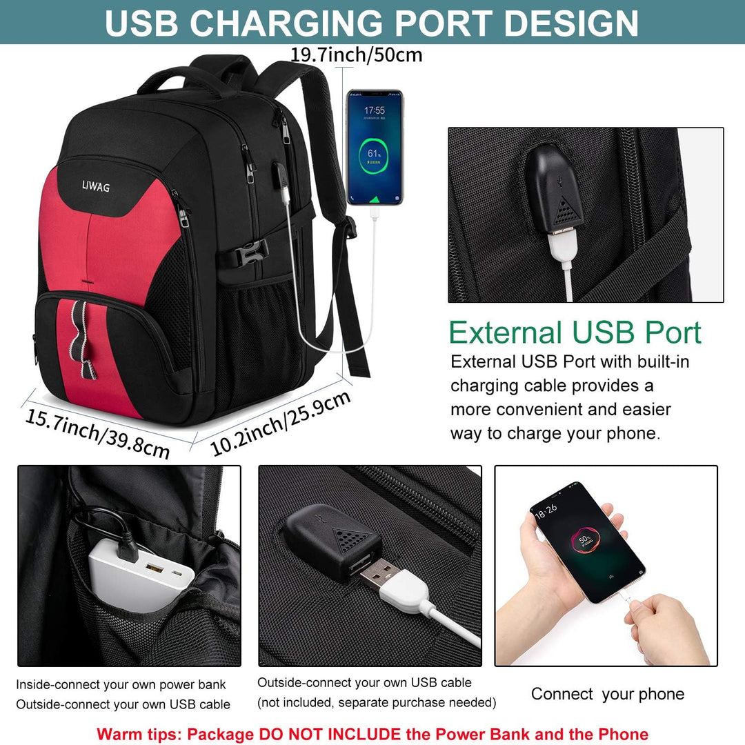 LIWAG Mochila extra grande para laptop, para mujer, mochila de viaj...