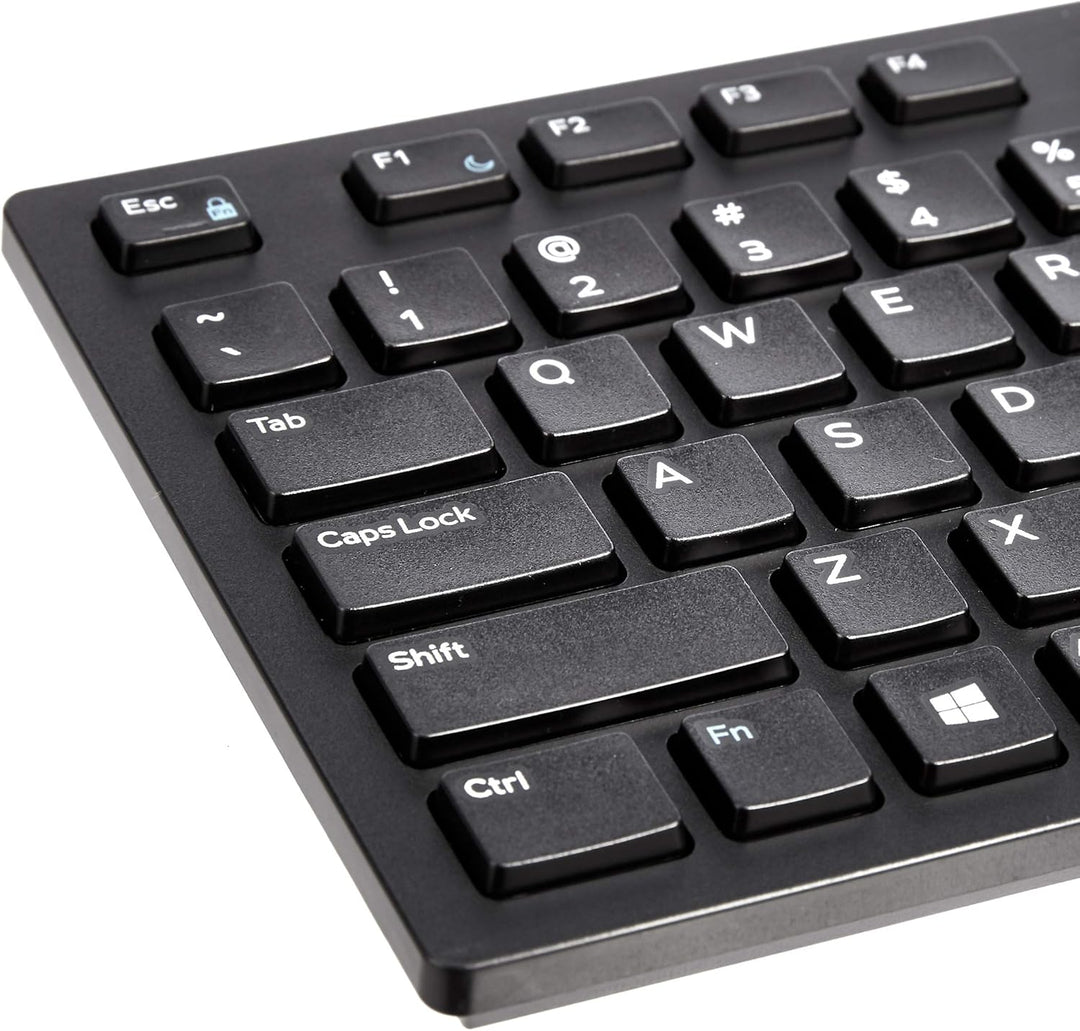 Amazon Basics Teclado QWERTY con cable tamaño completo negro