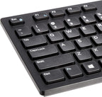 Amazon Basics Teclado QWERTY con cable tamaño completo negro