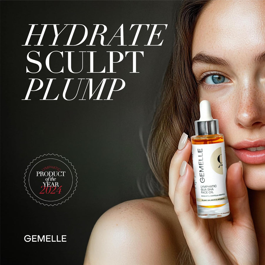 GEMELLE Aceite Facial Linfático Gua Sha | Ganador de 10 Premios | V...