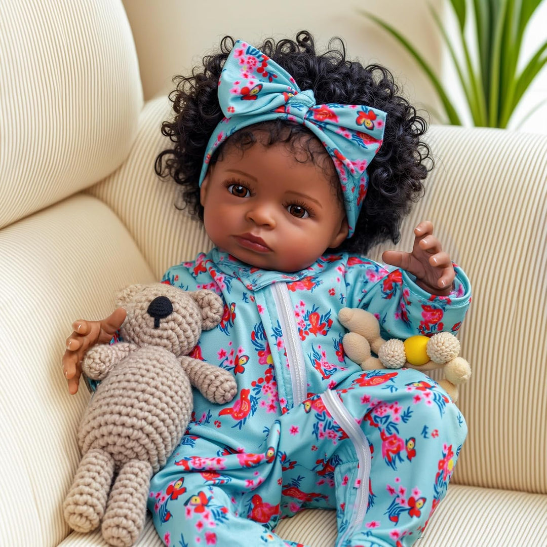 BABESIDE Muñecas realistas de bebé recién nacidas para niñas negras...