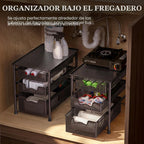 Simple Houseware - cajón organizador apilable de 3 niveles, color bronce