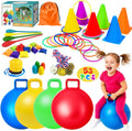Set combinado de 53 piezas de juegos de carnaval al aire libre para niños, pelotas saltarinas de 18 pulgadas