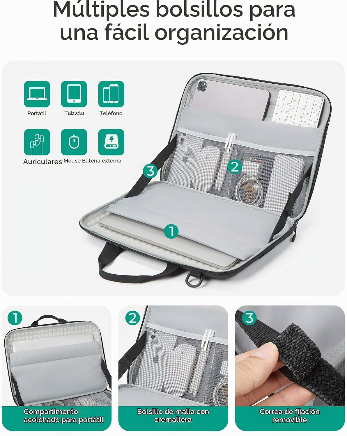 BAGSMART Funda para portátil a prueba de golpes con asa