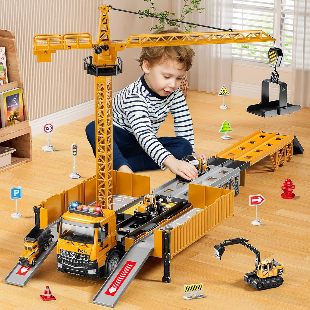 Camión transportador de carreras para niños pequeños