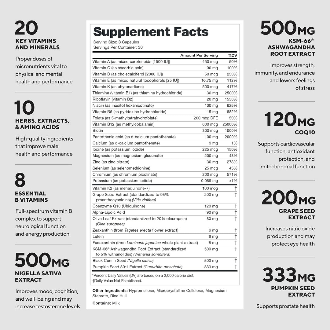 Suplemento diario multivitamínico Legión Triumph, vitaminas y miner...