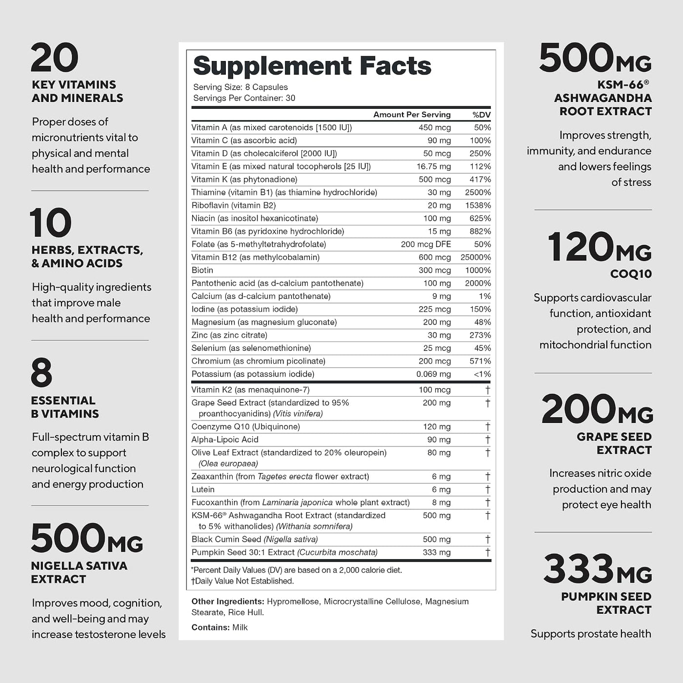 Suplemento diario multivitamínico Legión Triumph, vitaminas y miner...