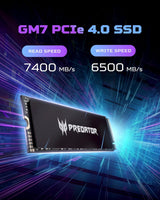 Acer Predator GM7 4TB SSD: M.2 2280 PCIe Gen 4 x4 NVMe 2.0, velocid...