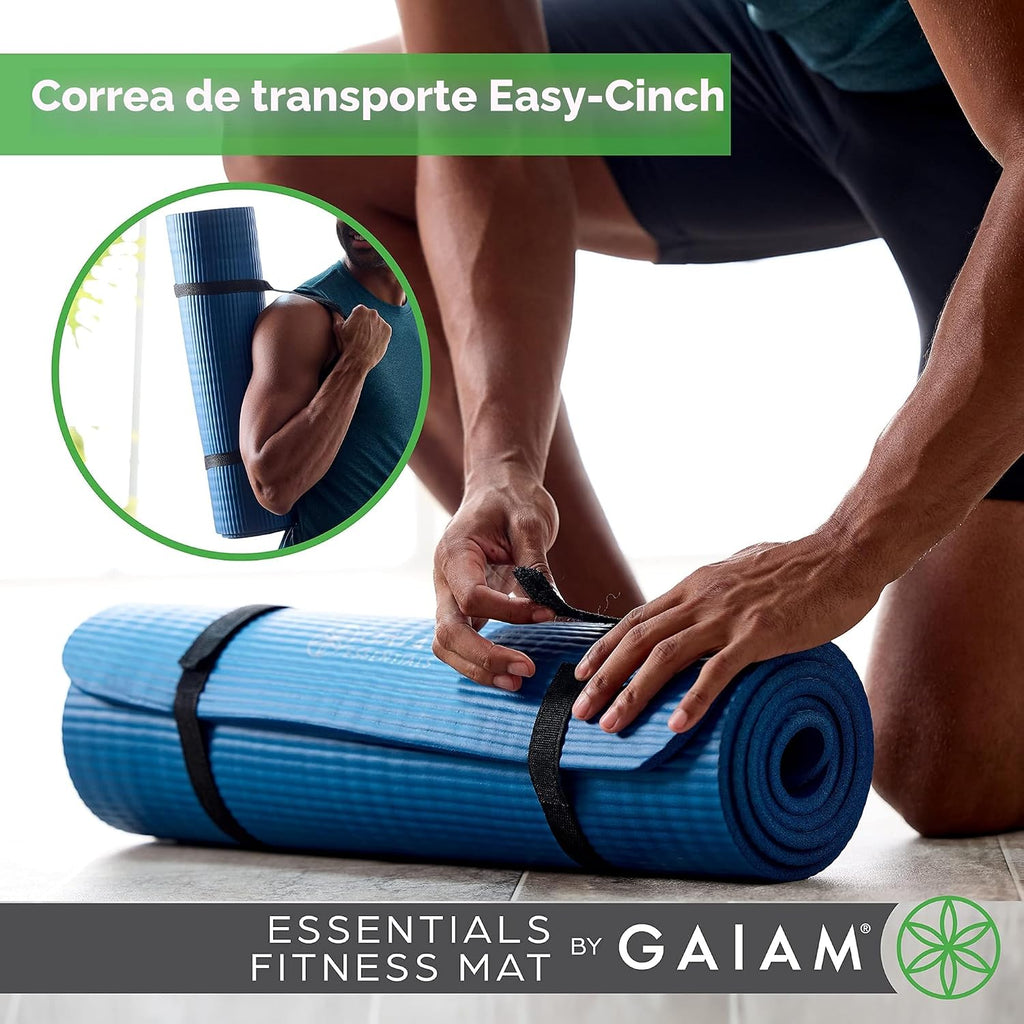 Gaiam Tapete de yoga grueso, esterilla de ejercicio y fitness con correa de