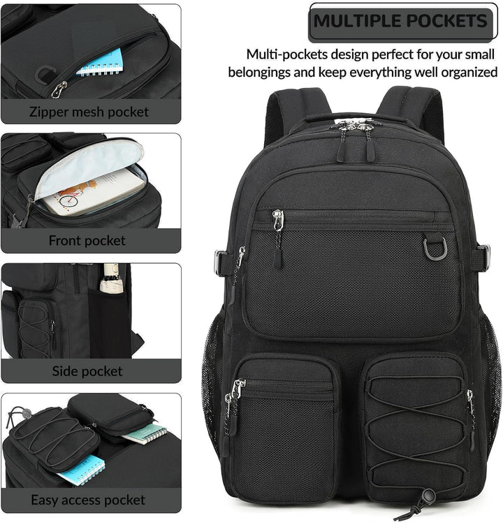 Mochila Lohol resistente al agua con múltiples bolsillos para viaje...