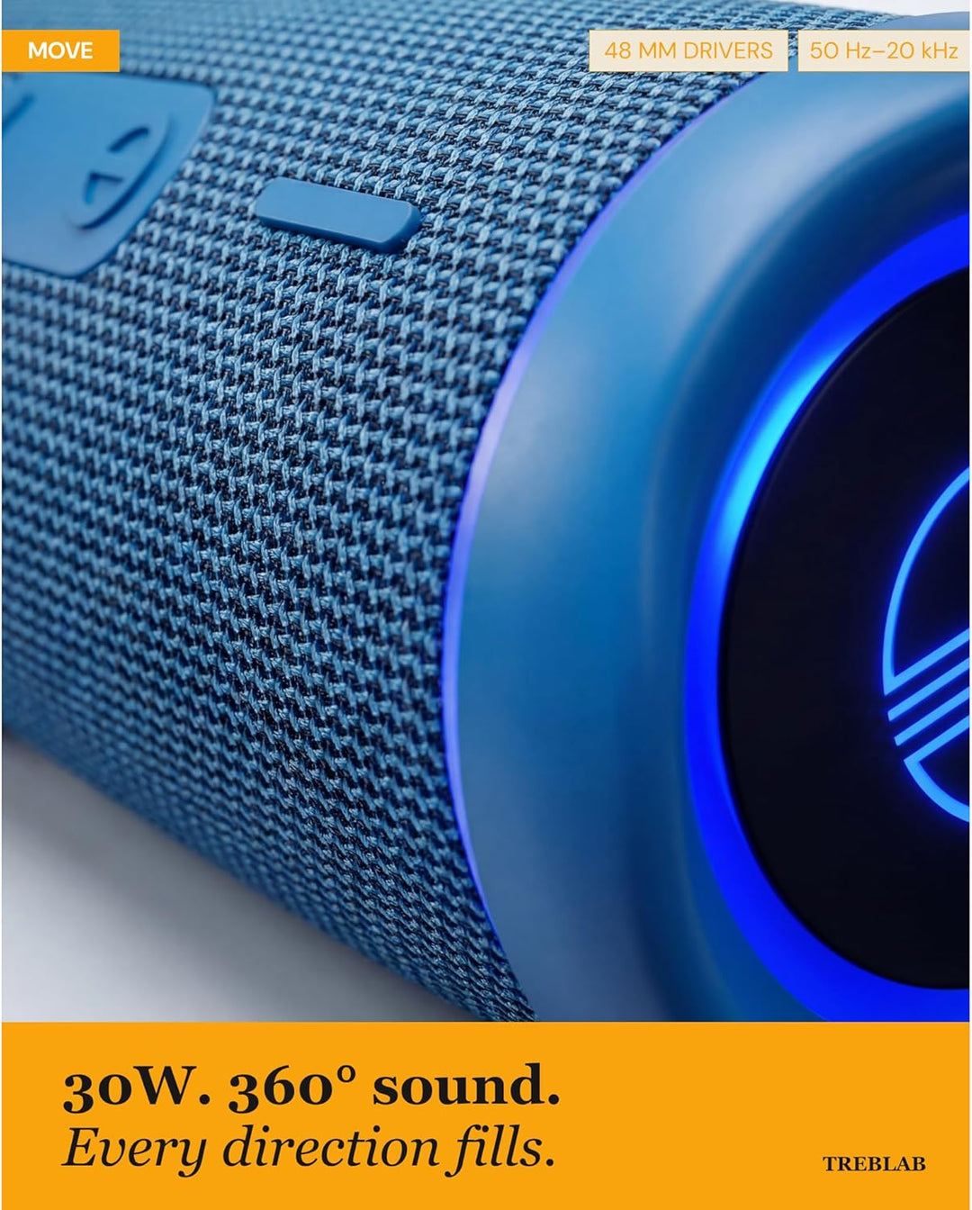 TREBLAB HD77 - Altavoz Bluetooth portátil - Potente sonido de 360°,...