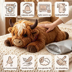Mewaii Animales de peluche con peso, de vaca de las tierras altas
