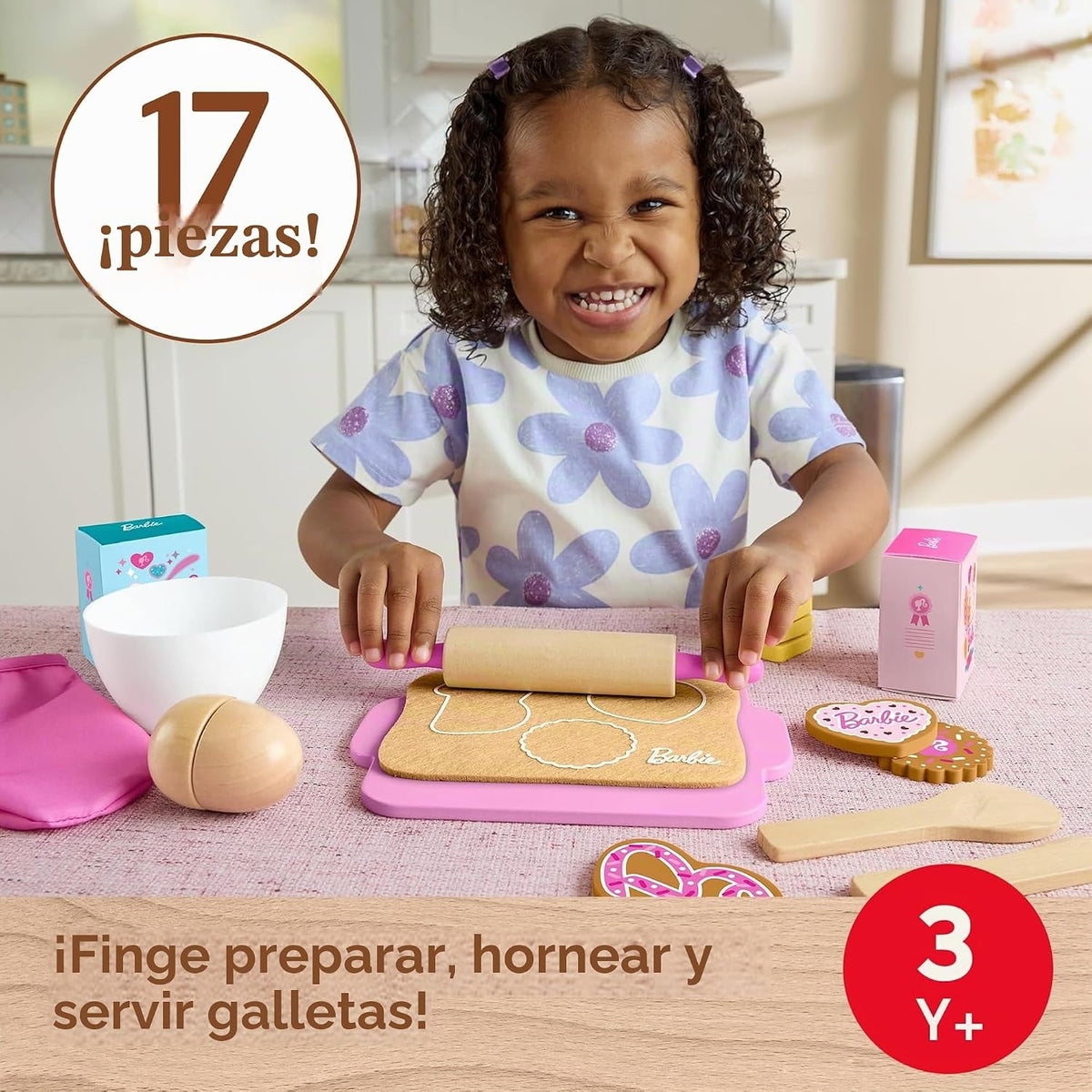 Fisher-Price Juego de hornear galletas Barbie de madera