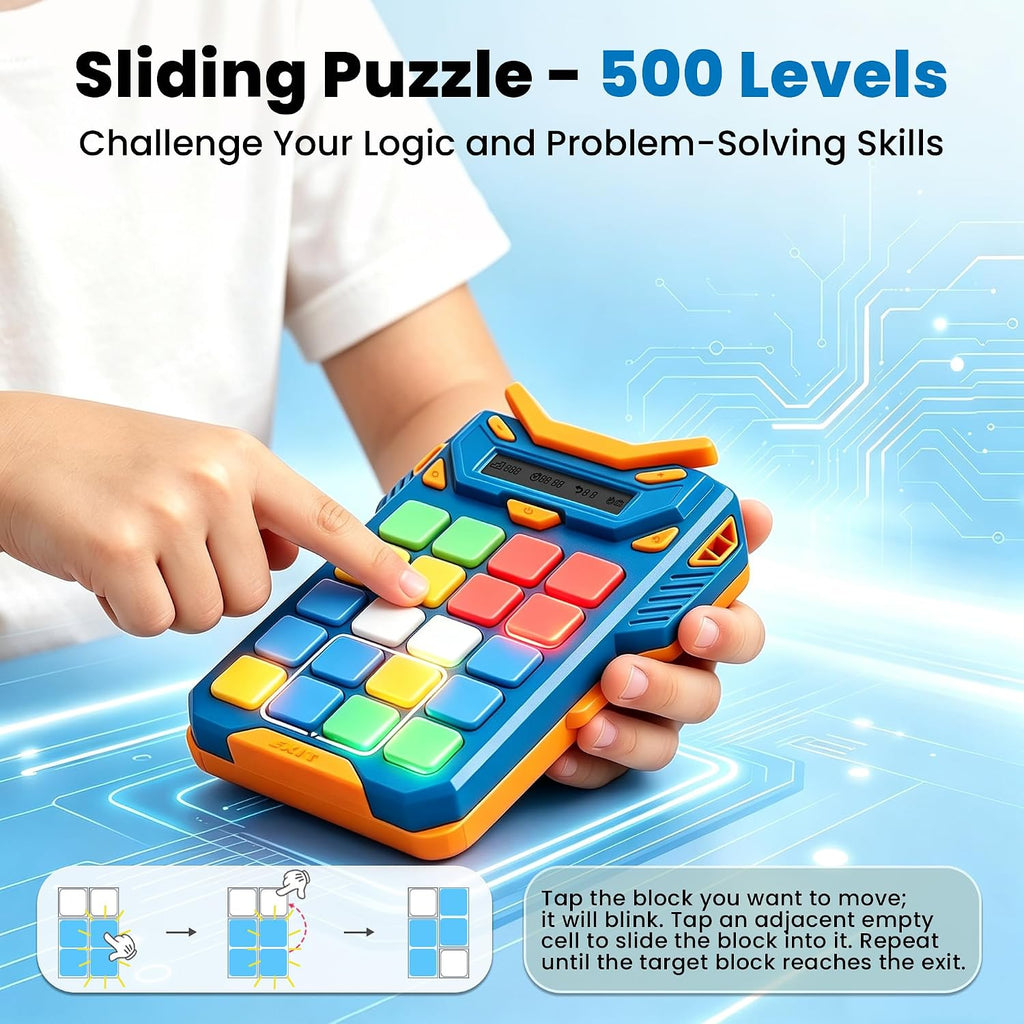 Slide Puzzle - Consola de juegos lógica 4 en 1, laberinto de memoria