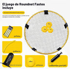 El juego de pelota de playa para exteriores incluye 3 bolas, red y bolsa de transporte, juego de red redonda para adultos, niños y familia, perfecto para playa, patio, césped, patio trasero y