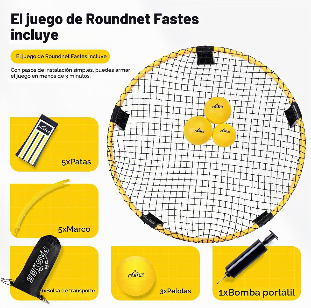 El juego de pelota de playa para exteriores incluye 3 bolas, red y bolsa de transporte, juego de red redonda para adultos, niños y familia, perfecto para playa, patio, césped, patio trasero y