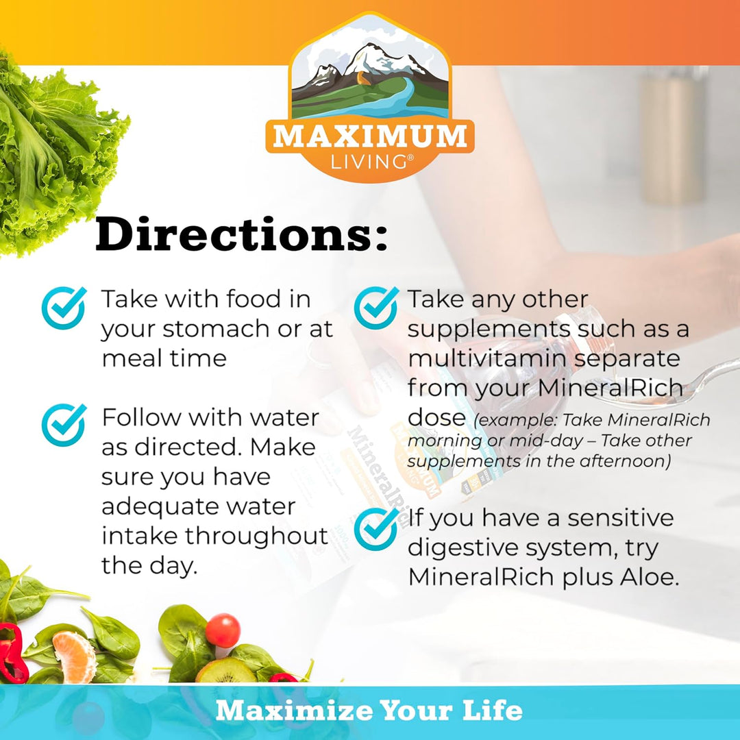 Maximum Living MineralRich Minerals Suplemento \u2013 Mezcla líquid...