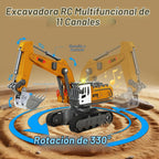 Mini excavadora RC y camión volquete escala 1:64 para niños y