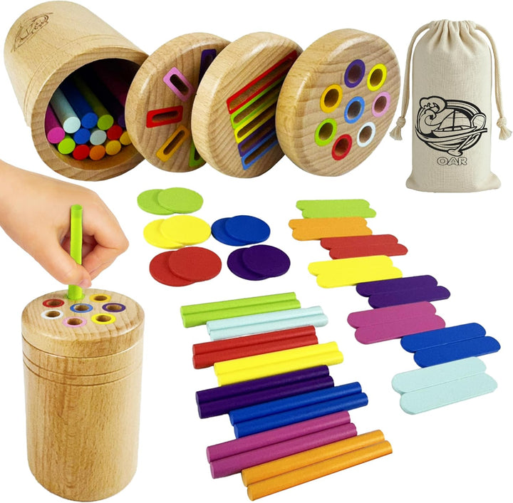 OAR Juguetes Montessori de madera para bebés y niños pequeños 1-3,...