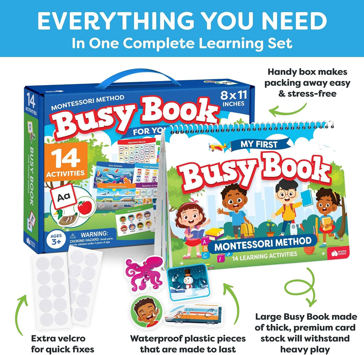 Libro Montessori Busy para niños pequeños de 3 a 5 años - Juguetes de