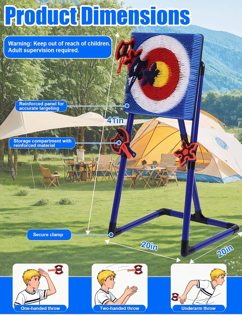 Juego de lanzamiento de hachas para patio trasero, objetivo de