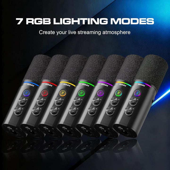Micrófono dinámico para podcast PUPGSIS, micrófonos XLR\/USB para P...