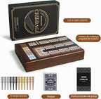 Juego de mesa de madera mejorado de 4 pistas, marcador magnético plegable de 16 pulgadas con ranura grande para almacenar 1 carta de juego y 12 clavijas de metal, instrucciones incluidas para