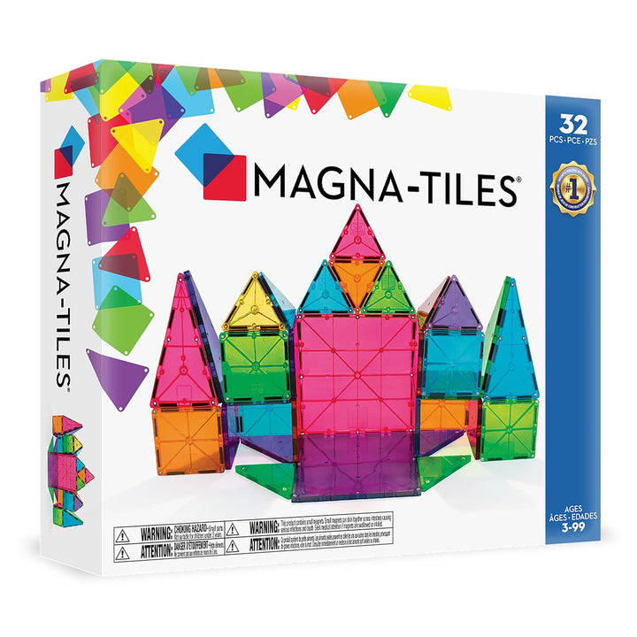 MAGNA-TILES Juego clásico de construcción magnética de 32