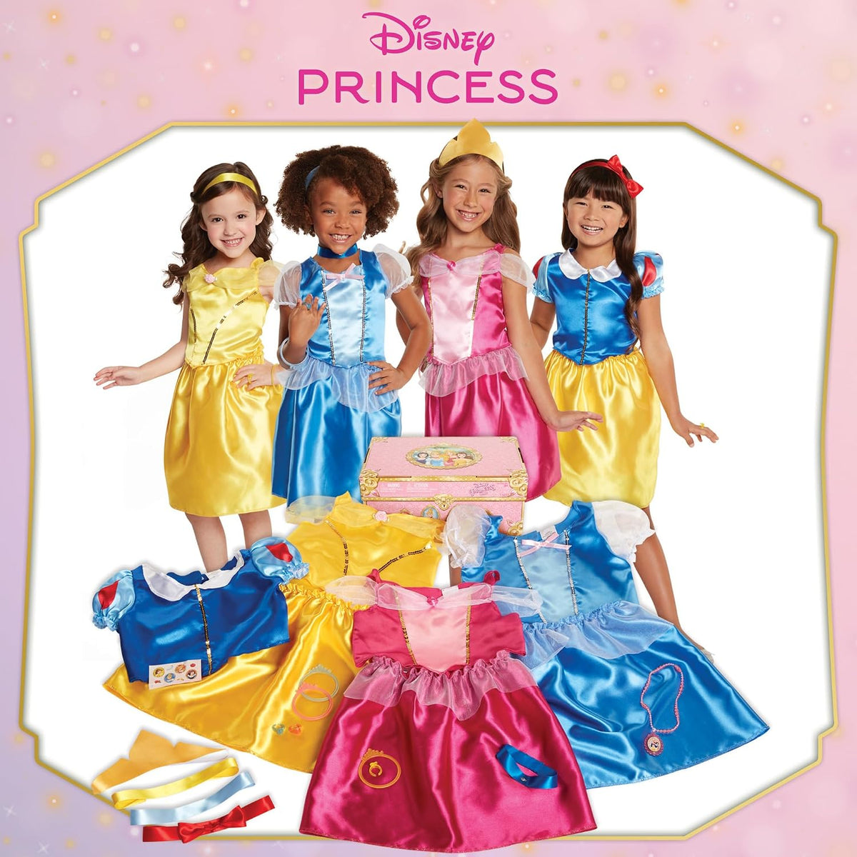 Disney Princess Baúl de Disfraces Deluxe 21 Piezas con Licencia Oficial [Exclusivo de Amazon]