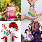120 piezas de mini juguetes antiestrés de burbujas para recuerdos de fiesta, llavero pequeño de silicona a granel para premios de aula C, rellenos de bolsas de regalos, regalos de Navidad y San