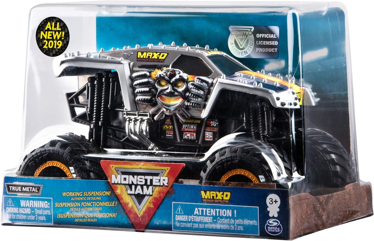 Monster Jam Oficial - Camión monstruo Max D, vehículo fundido a pre...