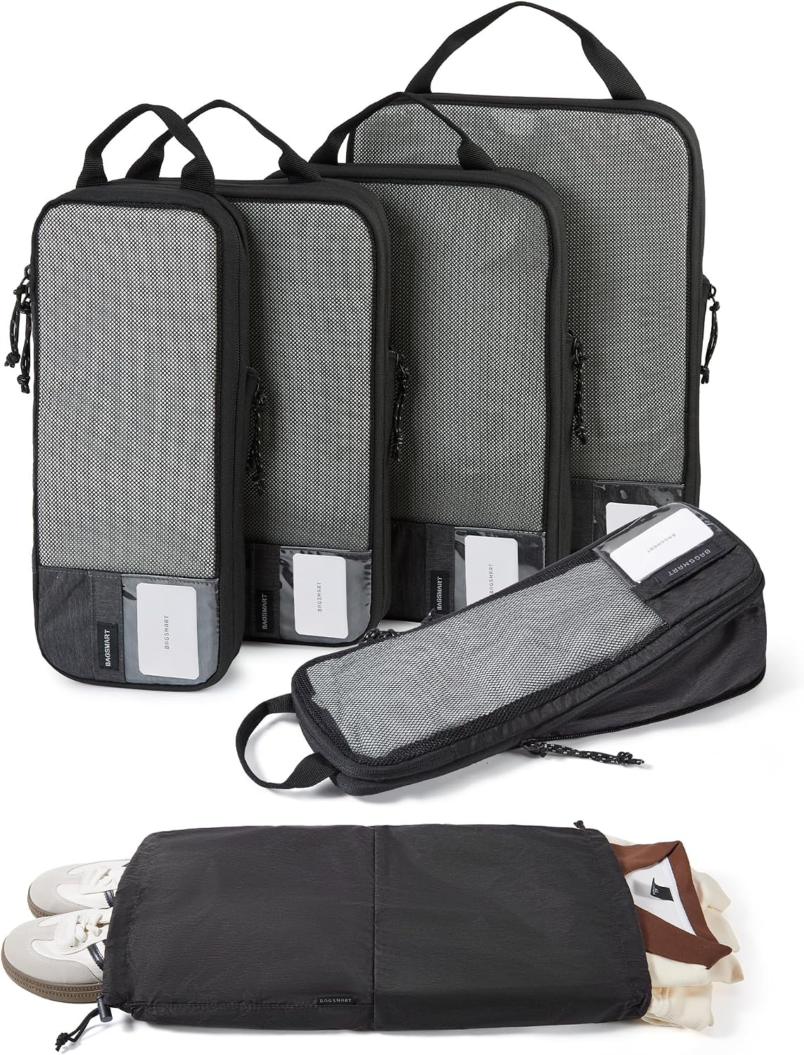 BAGSMART Cubos de compresión para artículos esenciales de viaje
