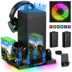 Accesorios de Soporte de Carga con Ventilador Automático para Xbox Series X Console (Negro)