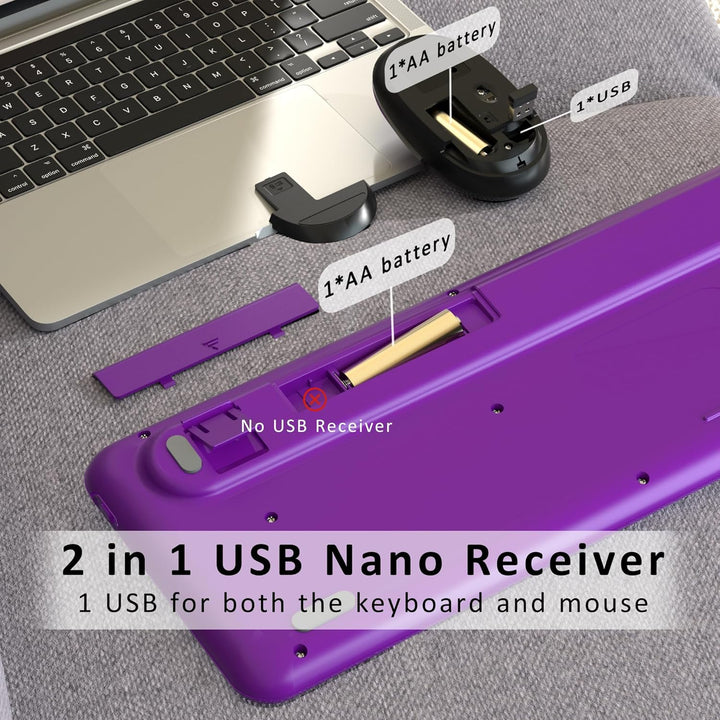 Combos de teclados de computadora inalámbricos y mouse, teclado ret...