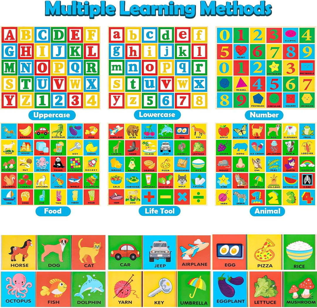 Atoylink Bloques de Construcción de Madera ABC para Niños