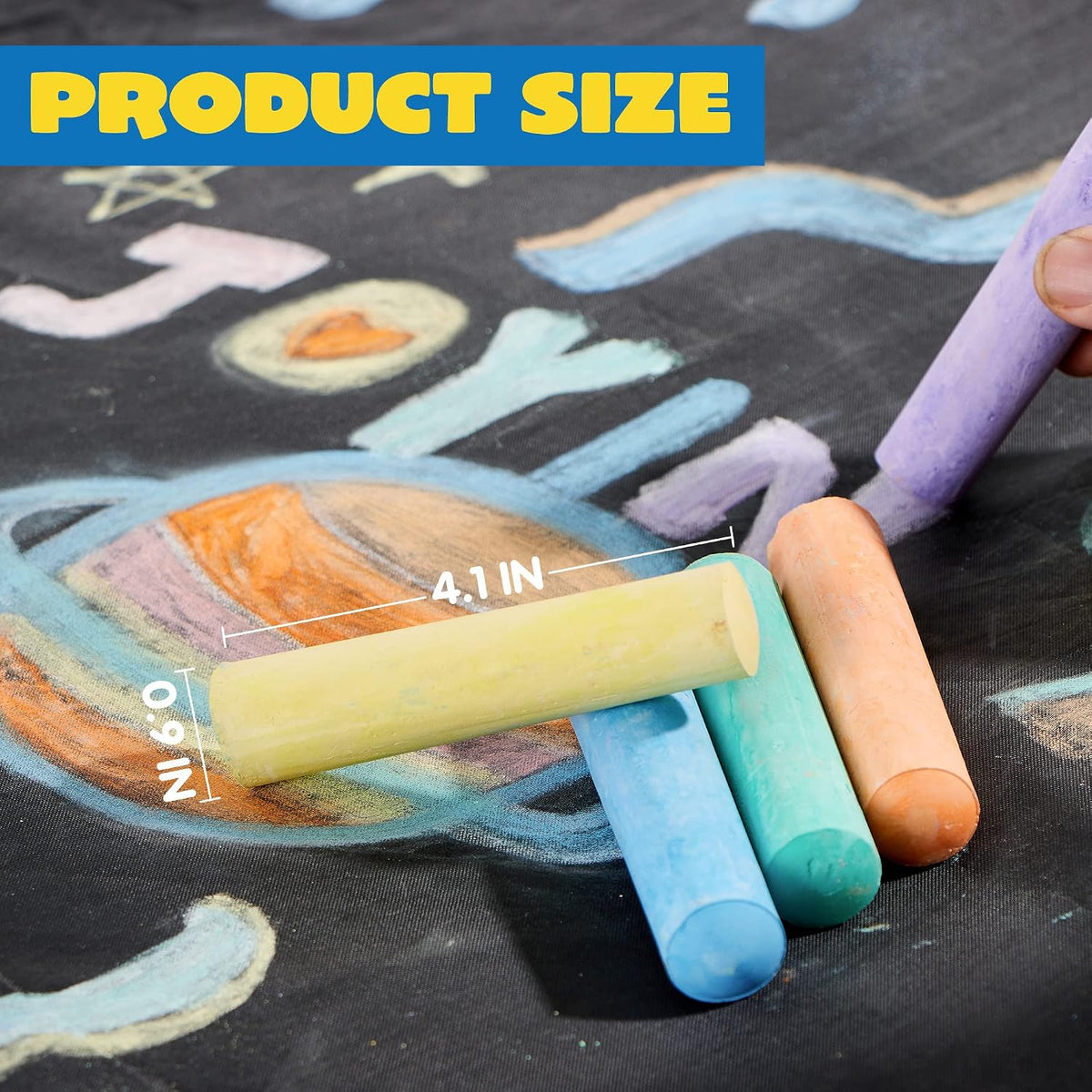 JOYIN Juego de 180 tizas lavables para acera en 20 colores, no tóxicas, jumbo, para juegos de arte al aire libre, pintura en pizarra, pizarra y parque infantil