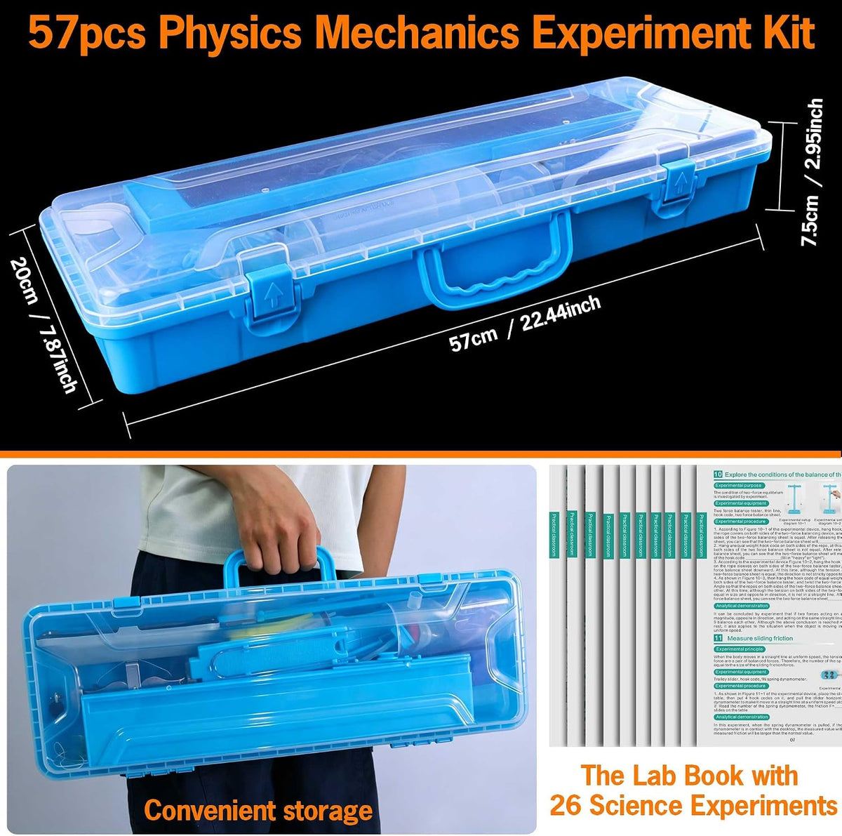 Kit de mecánica física, juego de laboratorio con polea, equilibrio