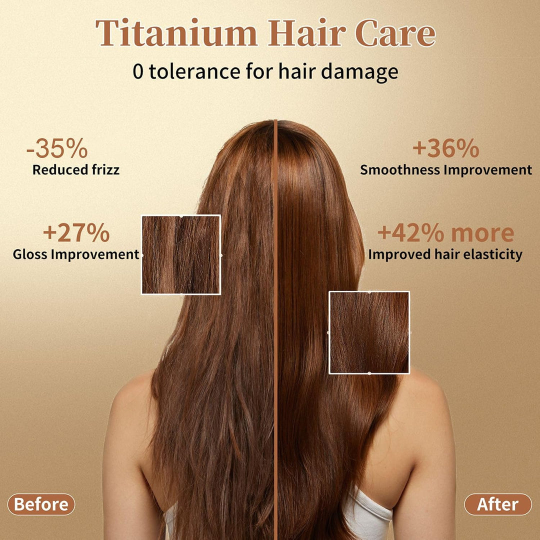 HUAJUN Cordless Mini Travel Titanium Hair Straightener Curler Flat...