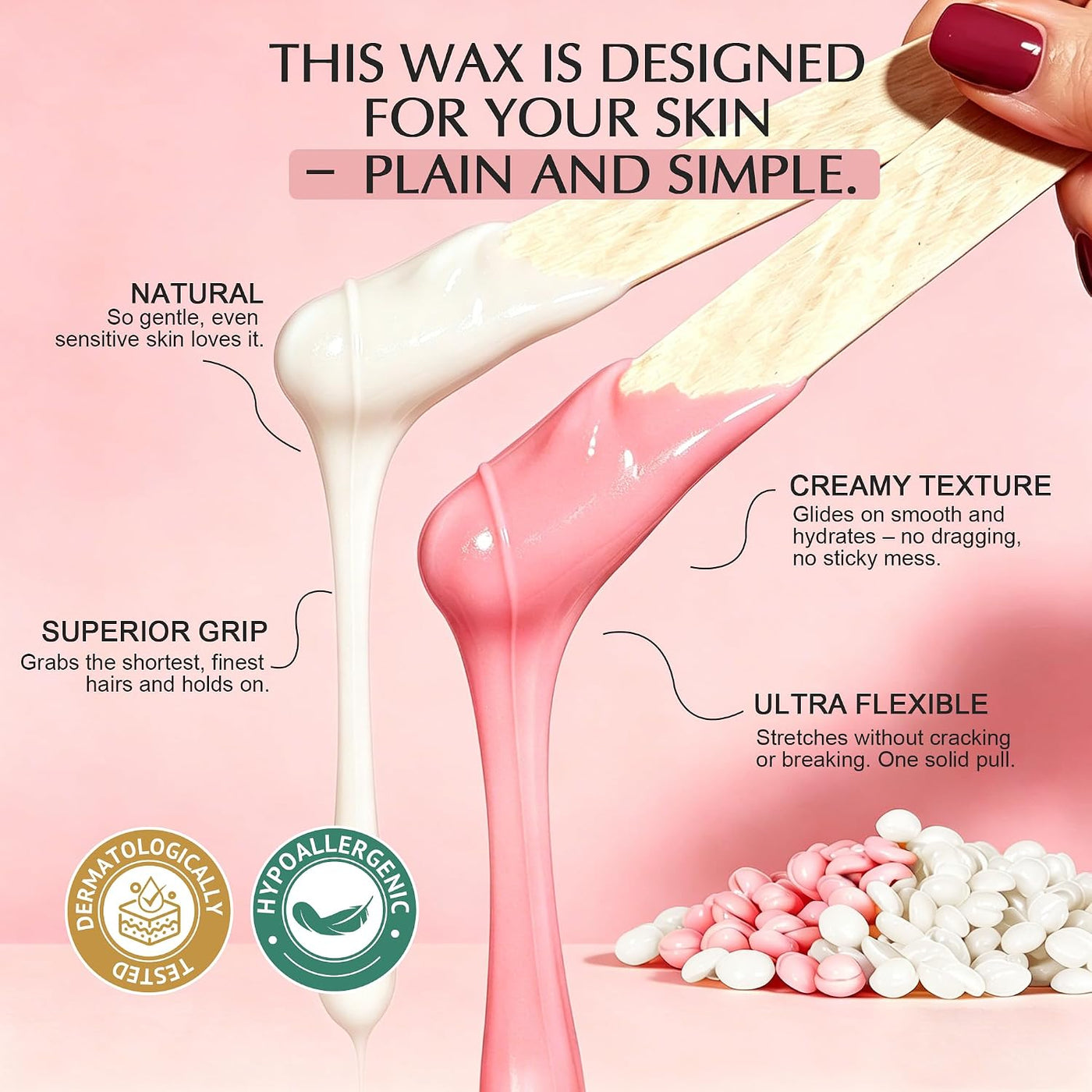 GIRLEARLE Kit de cera digital premium para mujeres con piel sensibl...