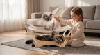 Cama rascador grande de sisal para gatos, salón de madera para hogares