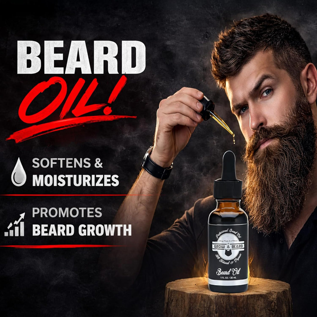 Cepillo para barba, peine para barba, aceite para barba y bálsamo p...
